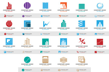 Accounting Logo Set Design Vector