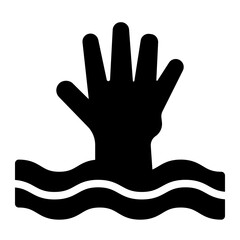 Drowning glyph icon