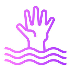 Drowning gradient icon