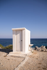Toilet on the rocky coast of Karpas Peninsula on the Northern Cyprus territory - 514725647