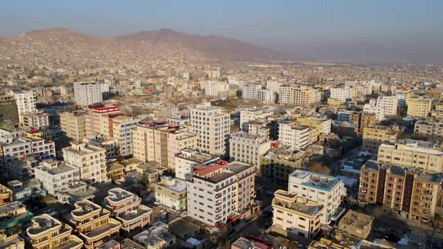 Footage of Kabul, Afghanistan , construction building, Kabul city. 