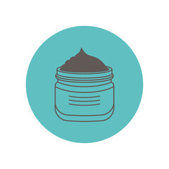 Jar of cream or face mask icon isolated on blue background. Icons for social networks blog about cosmetics, beauty procedures and skin care