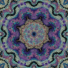 Vector seamless mosaic art pattern. Art background.