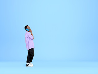 African American businessman wearing casual wear is talking on s