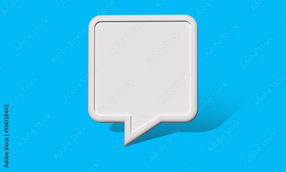 Poster speech bubble. square dialog cloud. small talking bubble for quote. place for direct speech with vol