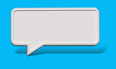 Dialog cloud. Volumetric talking bubble. Dialog Cloud on blue. Conversation cloud for your inscription. Copy space. Place for direct speech or quote. Visualization dialog space. 3d image.