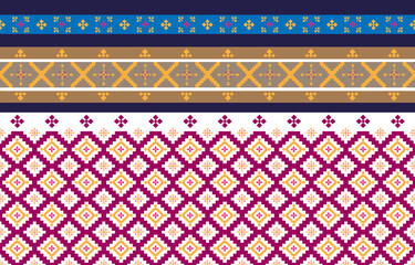 Abstract geometric and tribal patterns, usage design local fabric patterns, Design inspired by indigenous tribes. geometric Vector illustration