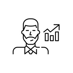 Growth strategy development specialist. Pixel perfect, editable stroke line icon