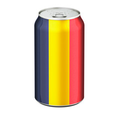 Chadian flag painted on the drink metallic can. 3D rendering