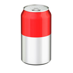 Indonesian, Monacan flag painted on the drink metallic can. 3D rendering