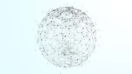 Sphere consisting of woven hexagons on a white background. Network connection structure. Big data visualization. 3D rendering. - Powered by Adobe