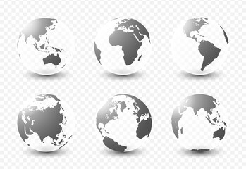 Set of planet earth. Set of earth globe