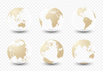 Set of planet earth. Set of earth globe