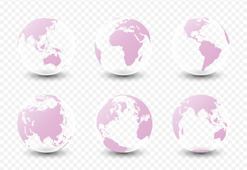 Set of planet earth. Set of earth globe