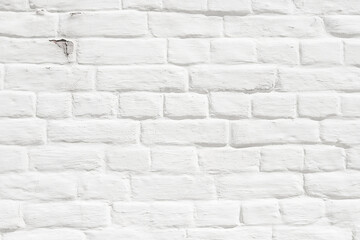 White brick wall. Close-up concrete wall texture background. Brick wall background. Vintage or grungy white background of natural cement or stone old texture as a retro pattern layout.