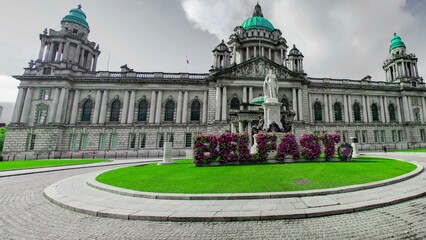 Belfast City Hall - the civic building of Belfast City Council - Belfast attractions  - obrazy, fototapety, plakaty