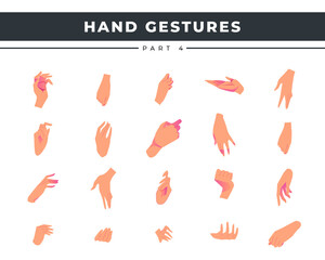 Human hands background set of isolated icons with various finger and hand gestures of white skin vector illustration