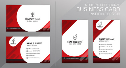 Set of red and black Modern Corporate Business Card Design Templates, vector eps 10