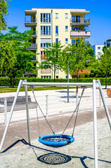 modern concrete plattenbau facade