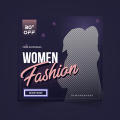 Fashion sale social media banner design template