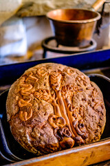 typical german bread vor the harvest festival: translation: harvest festival