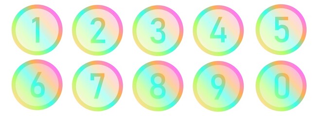 Stickers with numbers from 0 to 9