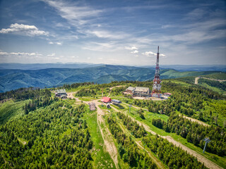 Skrzyczne,najwyższy szczyt w Szczyrku z drona © Mariusz