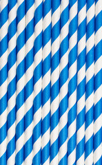 Full frame photo of blue and white straws