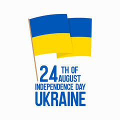 Banner for independence day of Ukraine, vector template with ukrainian flag. August 24. Happy Independence Day of Ukraine. National holiday.