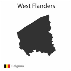 Map of the city of West Flanders and the flag of Belgium.