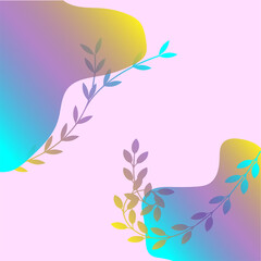 Background using a gradient. Background with plants. Cute background. Background for text.