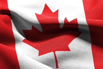 Fototapeta na wymiar 3D illustration closeup flag of Canada