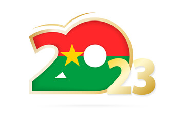 Year 2023 with Burkina Faso Flag pattern.