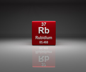 Cube with Rubidium number 37 periodic table
