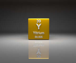 Cube with Yttrium number 39 periodic table