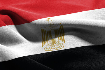 3D illustration closeup flag of Egypt