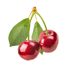 Cherry isolated on white background with clipping path