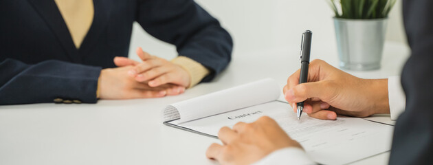 client signing in contract document agreement after closing business deal