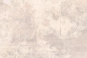 Beige beton texture, light brown concrete background, cement wall surface. Stucco, plaster. Blank space. Backdrop design. Natural grunge wallpaper, weathered old paper. Pastel color table with cracks.