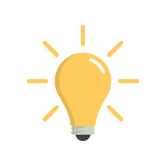 Lamp, light bulb, idea icon vector in flat style