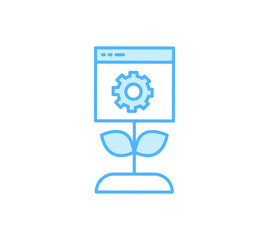 Web sitting line icon isolated vector 