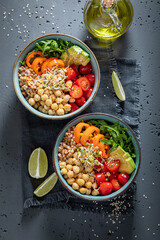 Diet salad as meal for fit and healthy people.