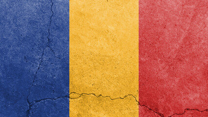 Moldova flag. Moldova flag on cracked cement wall
