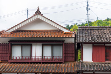 Fototapeta na wymiar 日本の岡山県の吹屋のとても美しい町の風景