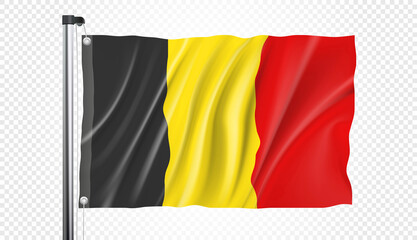 Flag of Belgium isolated on transparent background, Realistic Vector effect - 514745078