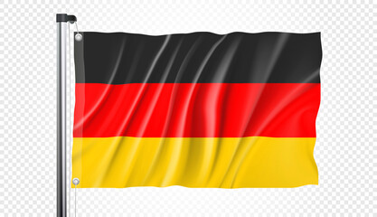Flag of German isolated on transparent background, Realistic Vector effect - 514745271