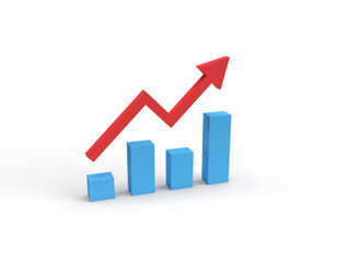 Financial graph chart. 3D illustration.