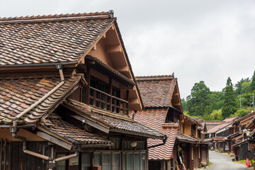 日本の岡山県の吹屋のとても美しい町の風景