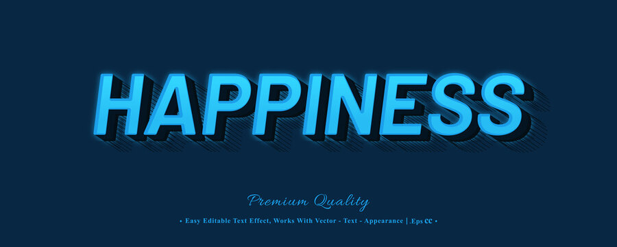 Happiness 3d font style effect