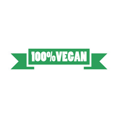 100 percent vegan icon isolated on white background